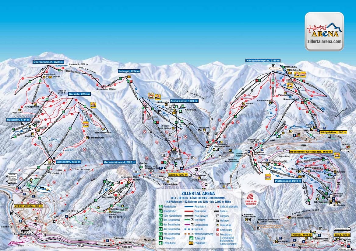 Hochkrimml ski map
