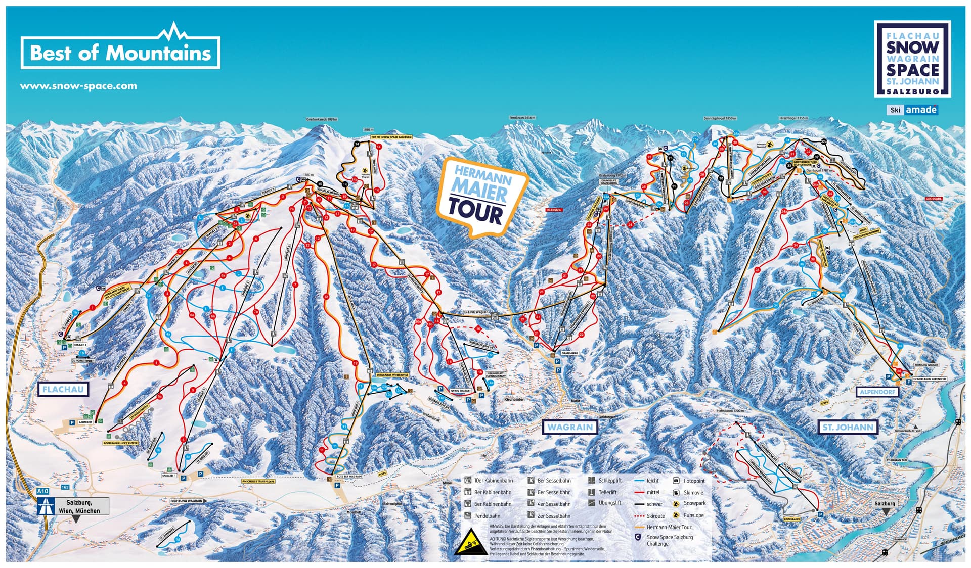 St Johann im Pongau ski map