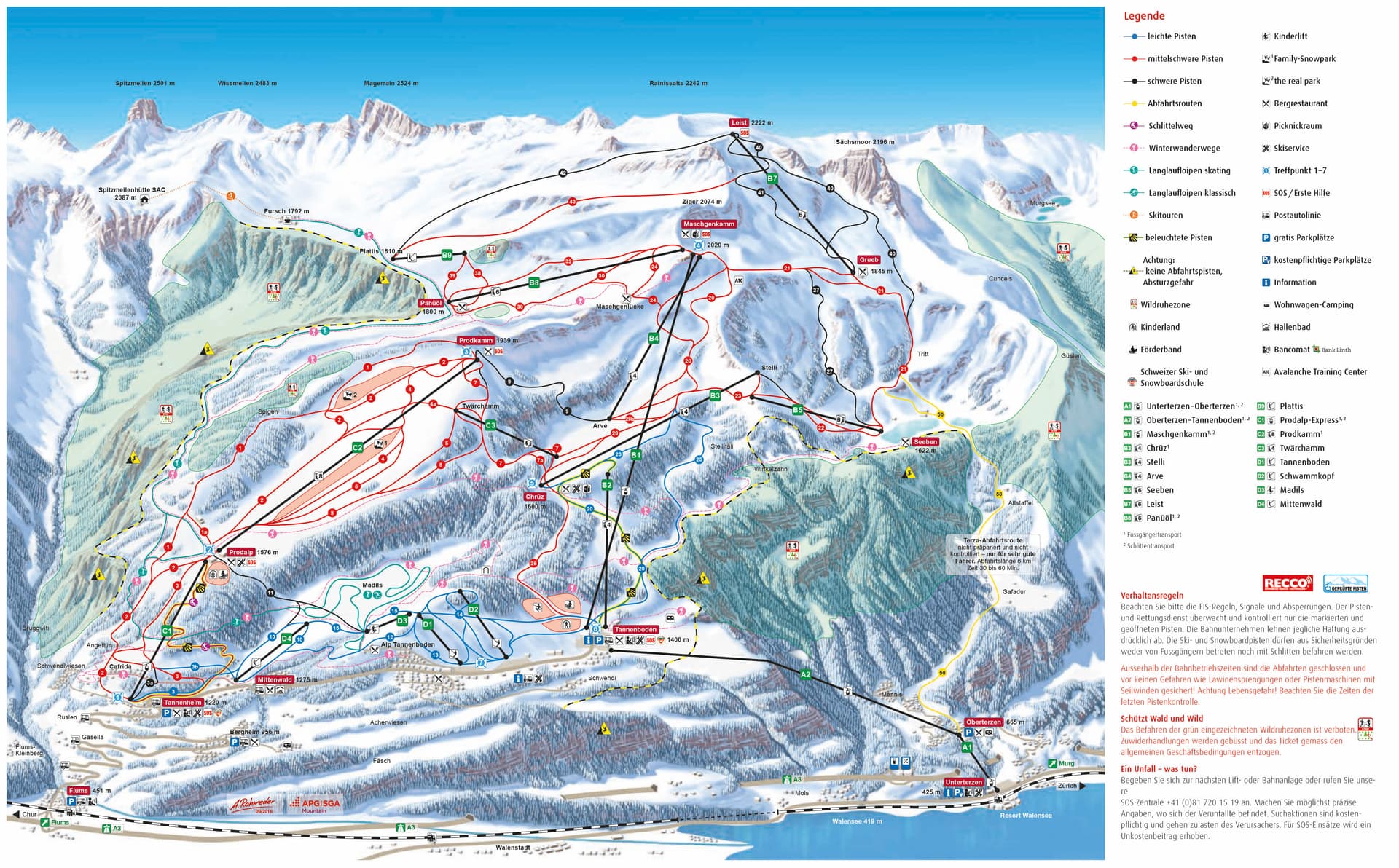 Flumserberg ski map