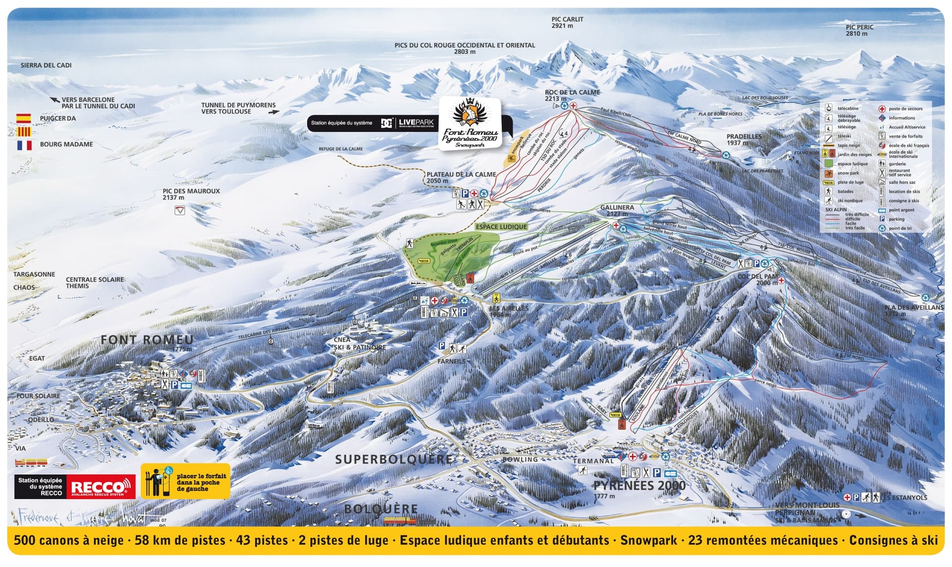 Font-Romeu (Pyrenees) ski map